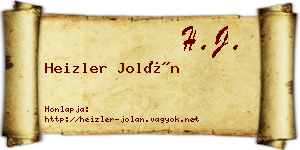 Heizler Jolán névjegykártya